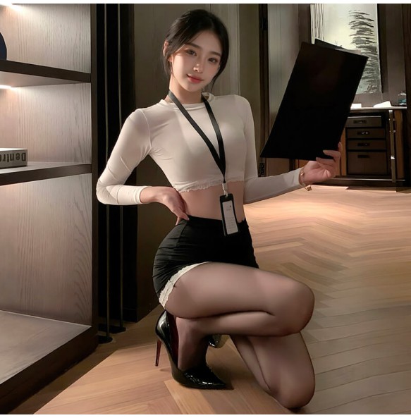 FEE ET MOI - Office Seduction Desire Secretary Set (White - Black)